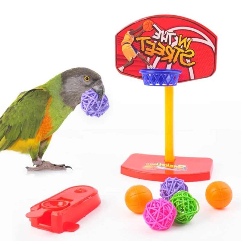 

Игрушки для птиц, попугаев, набор из 4 видов, игрушки для жевания и игры для птиц, подходящий размер, улучшение цветовой различимости