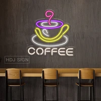 coffee logo custom led neon sign light wall decor for bar club cafe store wall decoration commercial lighting
