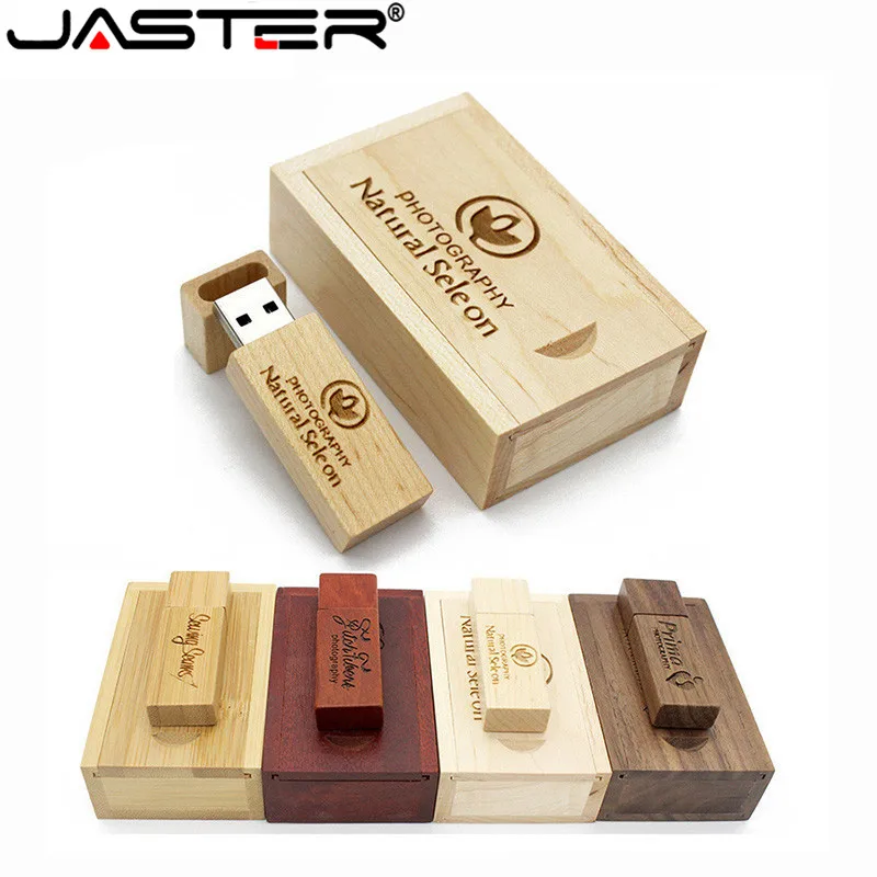Usb флеш накопитель JASTER деревянный с коробкой 64/16/32 ГБ 1 шт.|USB флэш-накопители| |