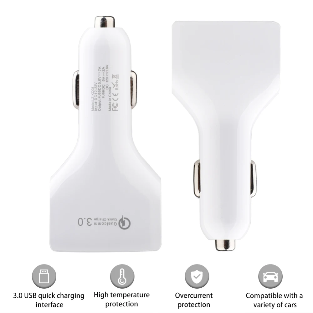 Автомобильное зарядное устройство с 4 USB-портами 3 0 7A QC3.0 | Мобильные телефоны и