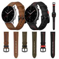 leather strap for amazfit gtr 2 gts 2 mini band wriststrap for amazfit gtr2 gts2 gtr 47mmstratos 3bip bracelet watchband
