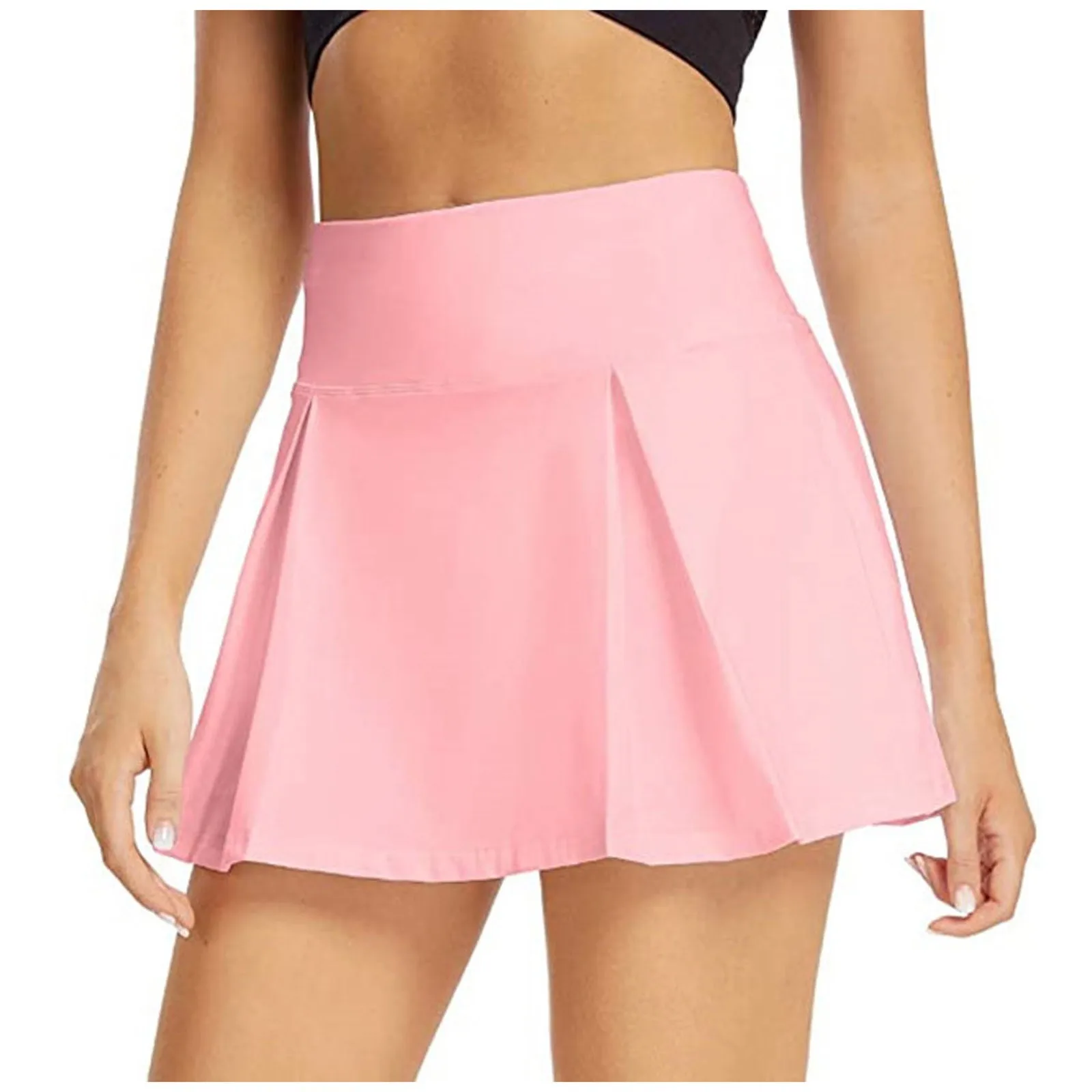 

Women Running Yoga False Two Skirt Women School Tennis Skirts Inner Shorts Elastic Sports Golf Skorts With Pockets Mini Skirt