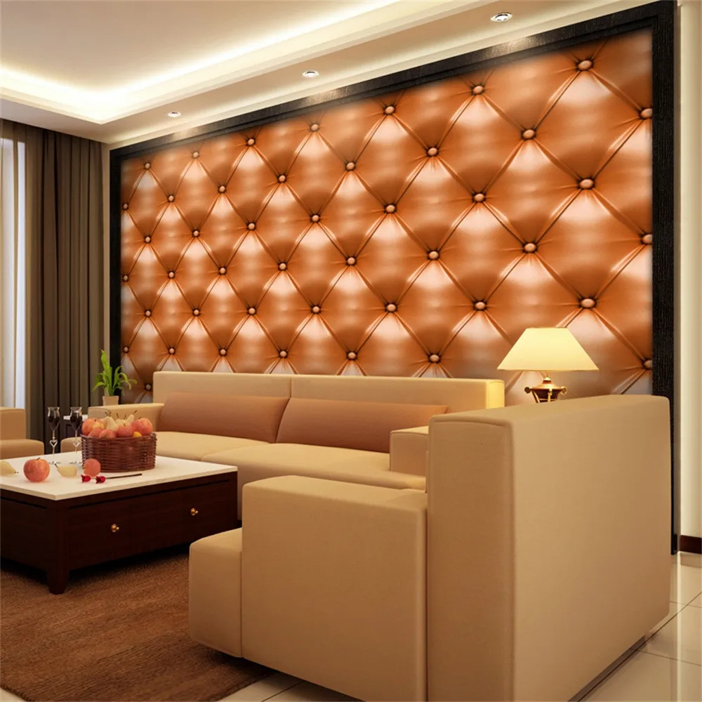 3D винтажная кожа текстурированные обои ПВХ реалистичный вид водонепроницаемый