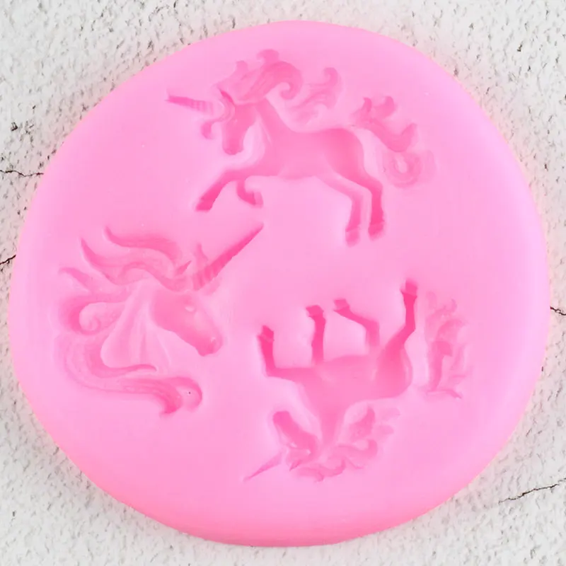 Силиконовая 3D форма в виде единорога детские инструменты для украшения тортов на