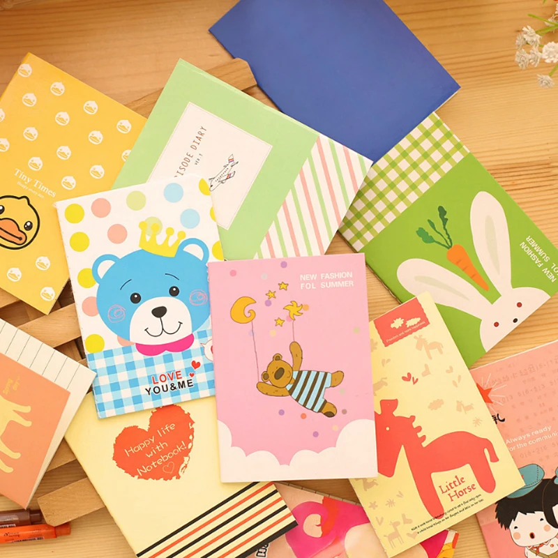 40pcs/lot Variety Small Book Cute Cartoon Writing Notebook DIY Handwritten Painting School Office Wholesales | Дом и сад