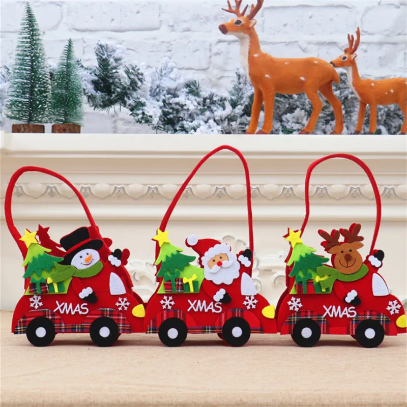 

2022 Happy New Year Decoration Children's Candy Gift Bag Non-woven Cartoon Gift Bag Decoration Christmas Ornaments Navidad Gift