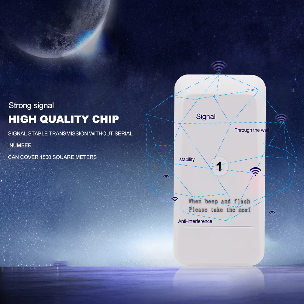 Беспроводной сенсорный 16 пейджер система для вызова официанта с 1 клавиатурой