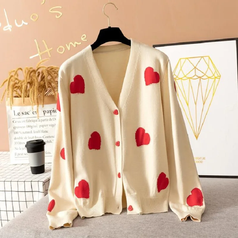 

Женский кардиган оверсайз с V-образным вырезом и длинным рукавом