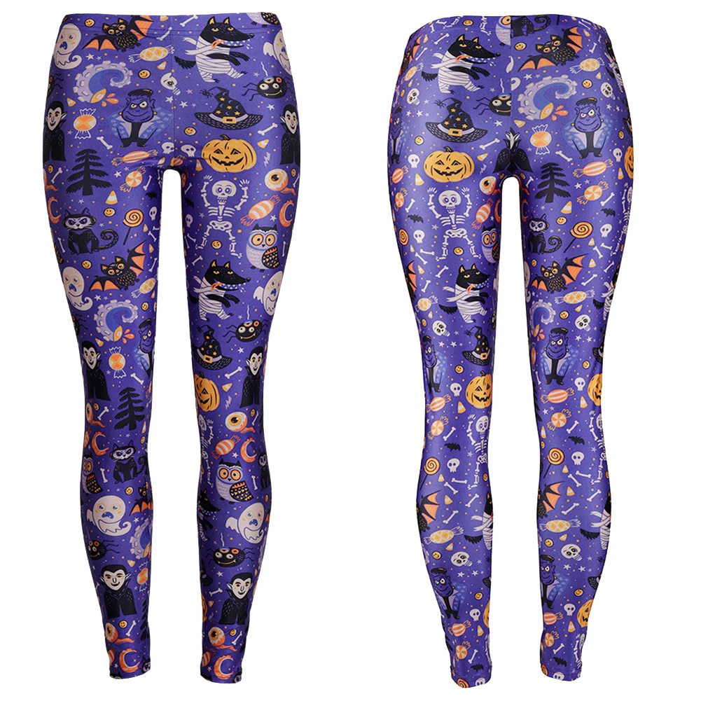 Zexxxy женские модные брюки на Хэллоуин элементы узких брюк леггинсы с эластичной