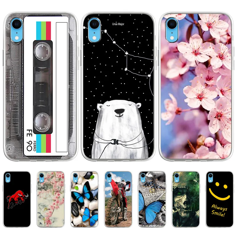 

Anime Case For iPhone XR Case Soft TPU Silicone For Apple 7 8 6 6S Plus Cover Cat Back iPhone 5 5S Funda Cute Shell Carcasa Capa