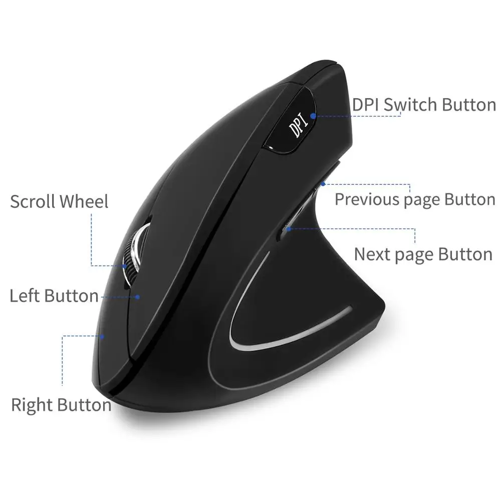 2.4GHz ergonomic wireless optical mouse BLUETOOTH vertical 10M suitable for PC gaming laptop | Компьютеры и офис