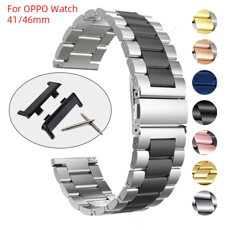 Watch Band Strap for Oppo watch 41/46mm Stainless Steel band oppo Replacement smart watch Bracelet Strap Classic quick release
