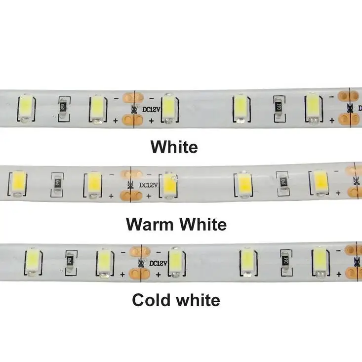 Светодиодная лента 5630 5730 водонепроницаемый ip65 dc 12v 300led 5m теплый белый 3000k 6500k