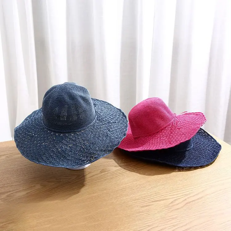 Очень тонкая тканая шляпа lafite для женщин путешествий Джокер защита от солнца