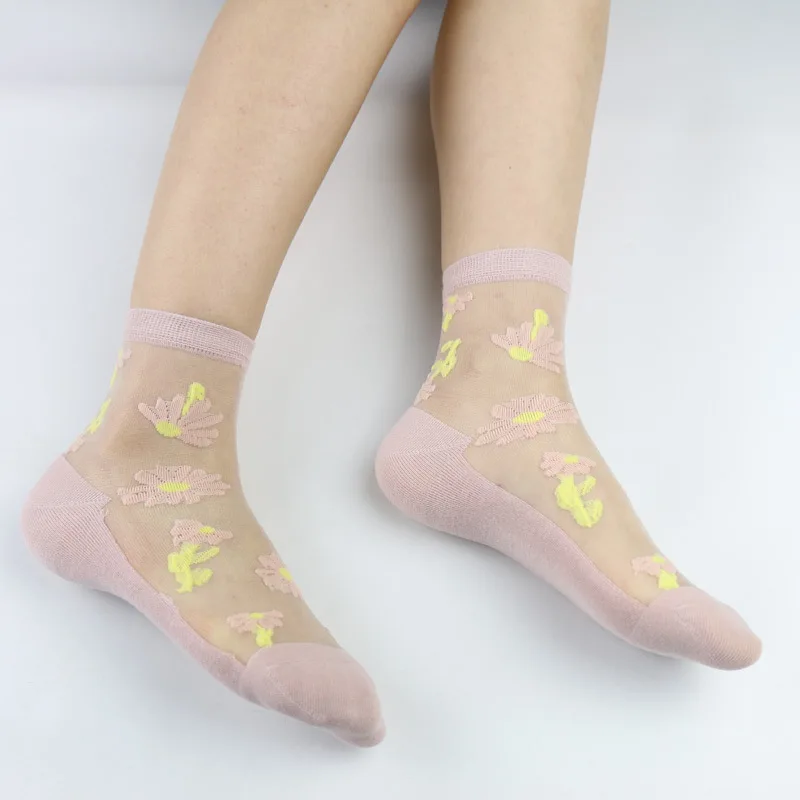 Носки женские хлопковые тонкие жаккардовые весна-лето | Женская одежда