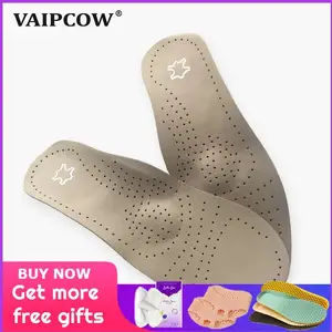 Ортопедические стельки VAIPCOW, стельки из натуральной кожи для профилактики плоскостопия с супинатором, 25 мм, подходят для мужчин и женщин
