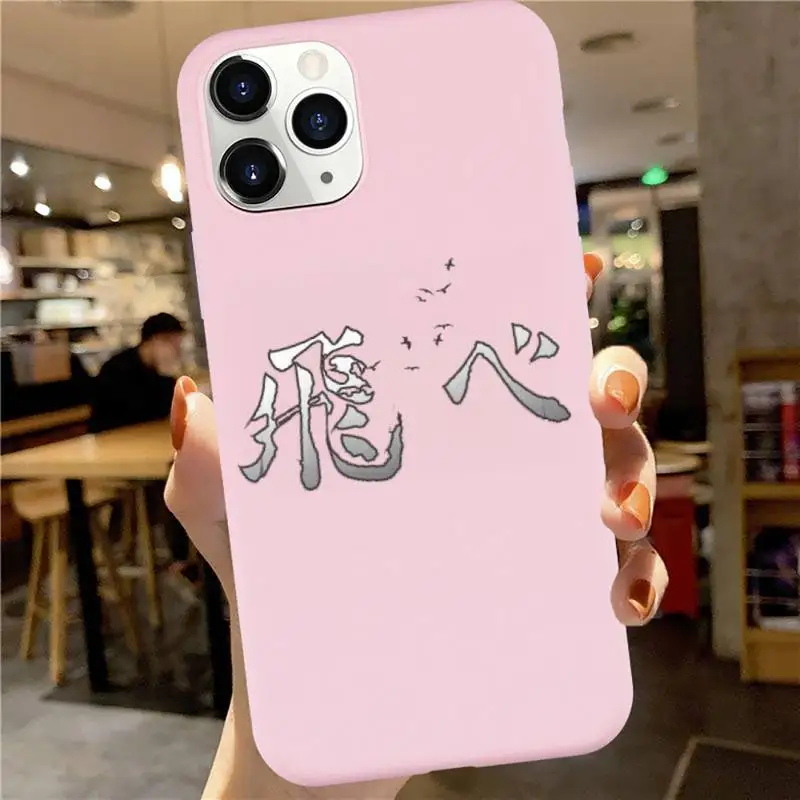 

Oya Haikyuu yythk japanese anime Phone Case Candy Color for iPhone 6 7 8 11 12 s mini pro X XS XR MAX Plus