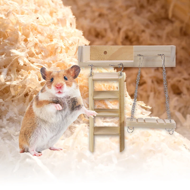 

3Pcs Funny Sturdy Interactive Hamster Platform Swing Ladder Toys Set Pet Supplies Hamster Accessories