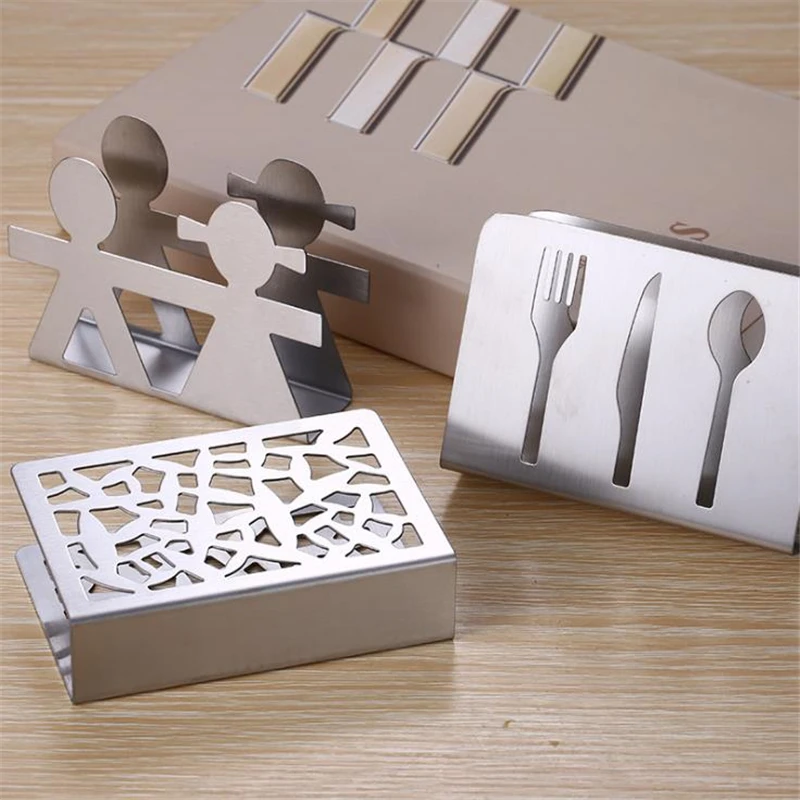Креативная Подставка для салфеток из нержавеющей стали органайзер держатель