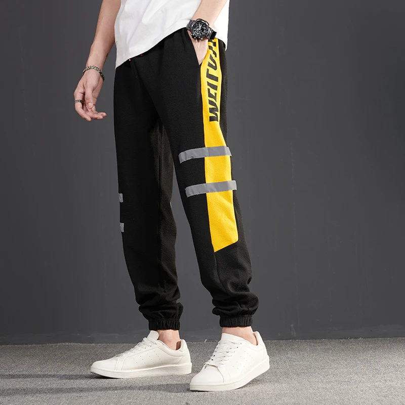 Мужские штаны для бега WWKK с боковыми полосками модель 2020 года светоотражающие