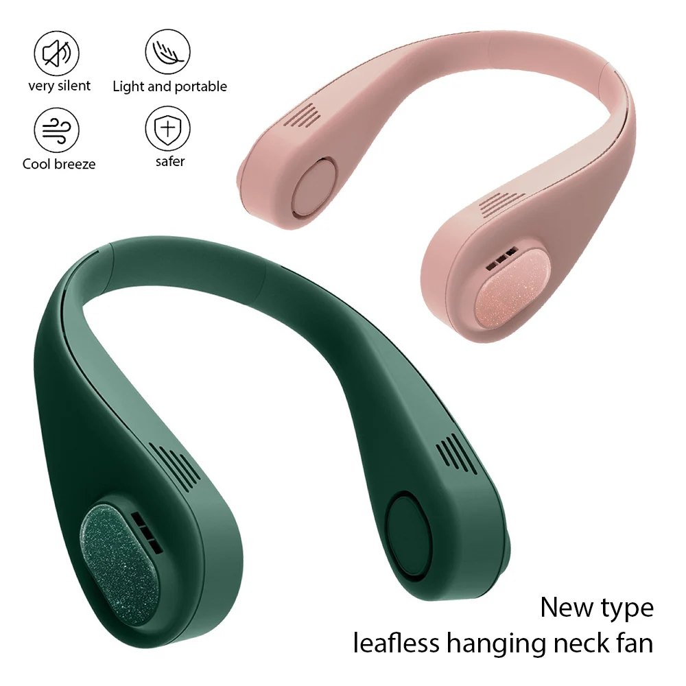 

Mini Neckband Fan Portable Hand Free USB Rechargeable Headphone Design Fan Mute Neckband Cooler For Home Outdoor