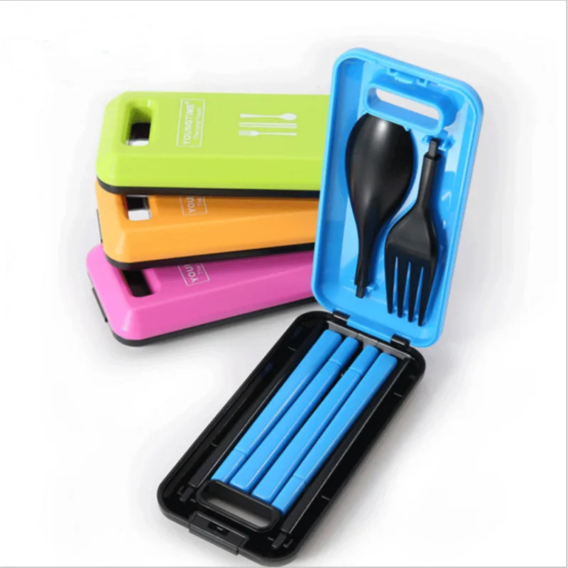 Милый портативный дорожный набор для детей и взрослых вилка столовых приборов