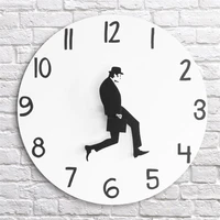 monty python inspired silly walk wall clock creative silent mute clock wall art for home living room decor christmas gifts