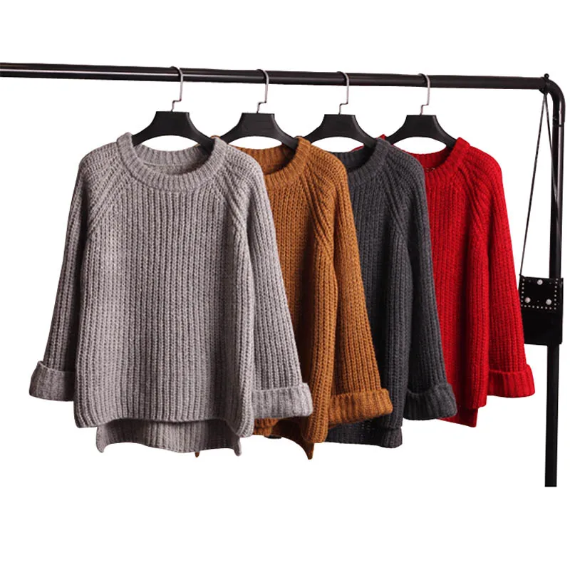 DANJEANER Autumn Winter Thick Knitting Pullovers Women Fashion Solid Casual Loose Sweaters Streetwear Jumper Knitwear Pull Femme | Женская