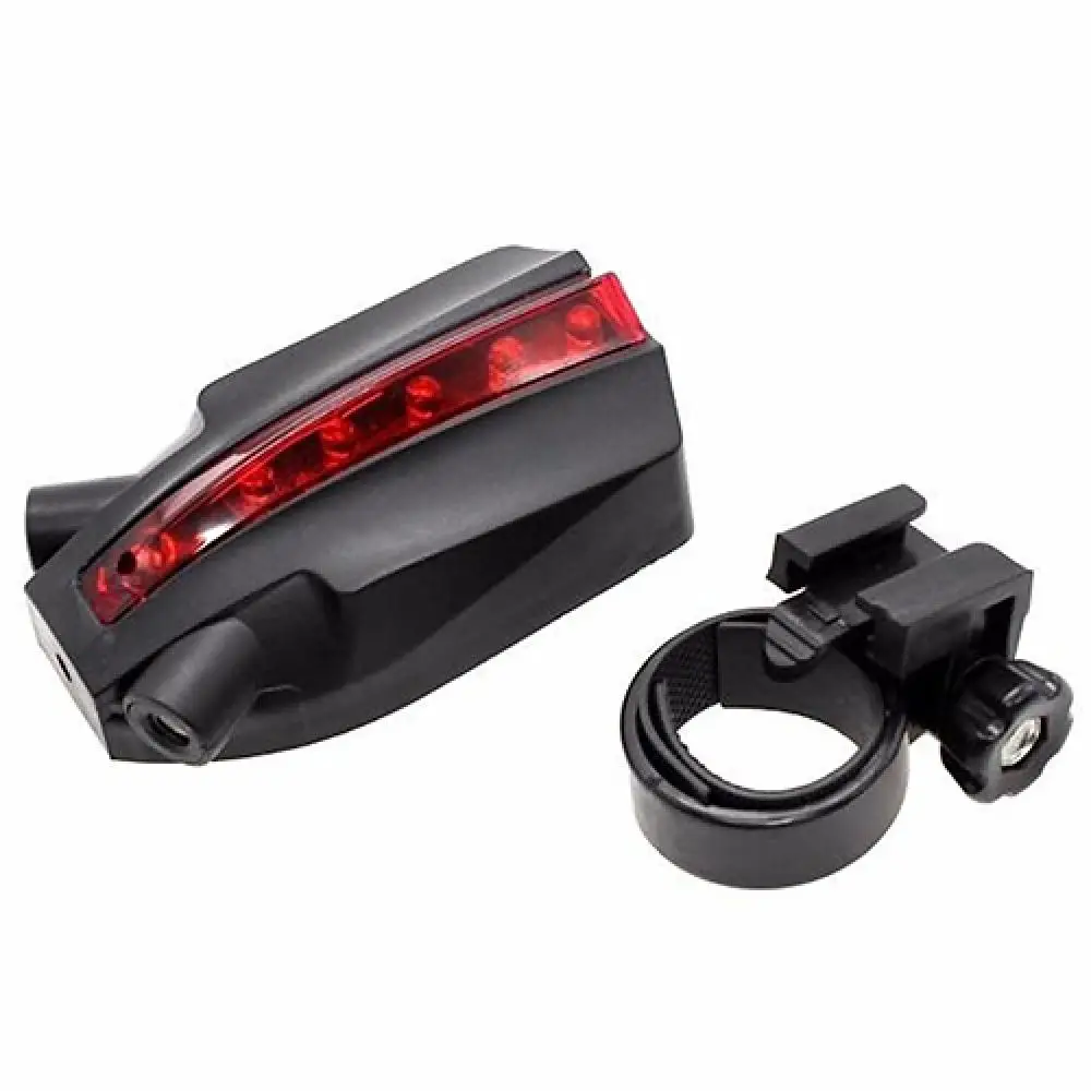 

2 Laser +5 LEDs Rear Bike Tail Light Logo Beam Safety Warning Red Lamp Waterproof Safety Warning Cycling Light Red Parallel Line