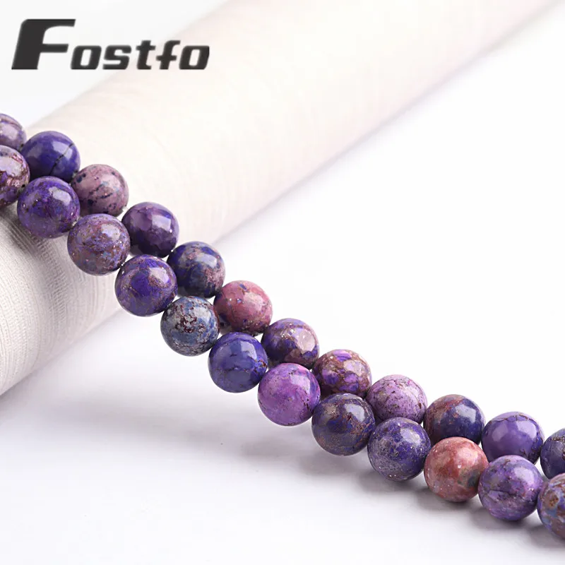

Natural Stone Purple Emperor King Beads Round Loose Spacer Beads For Jewelry Making 15'' 6/8/10mm DIY Bracelets Material