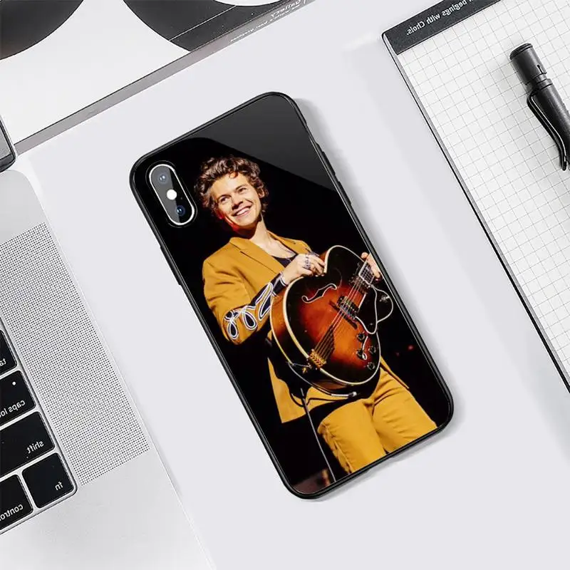 

Harry Styles One Direction pattern Phone Case Tempered glass For iphone 5C 6 6S 7 8 plus X XS XR 11 PRO MAX