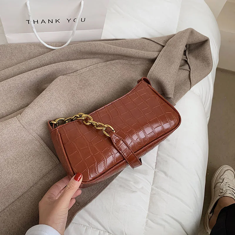 

2021 Spring New Trendy Fashion Ladies Texture One-shoulder Underarm Bag High-quality Simple Hand-carried Small Square Bag Female