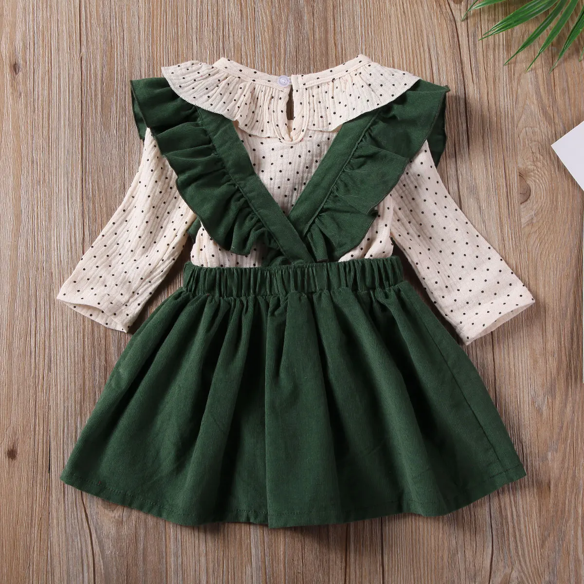 Новинка 2020 года Для новорожденных девочек С оборками комбинезон в горошек с