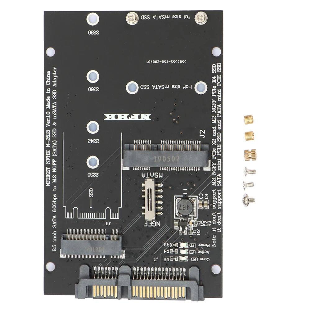 

Совершенно новый адаптер M.2 NGFF MSATA SSD на 2,5 дюйма SATA 3,0, карта преобразователя 2 в 1 для ПК и ноутбука, лидер продаж!