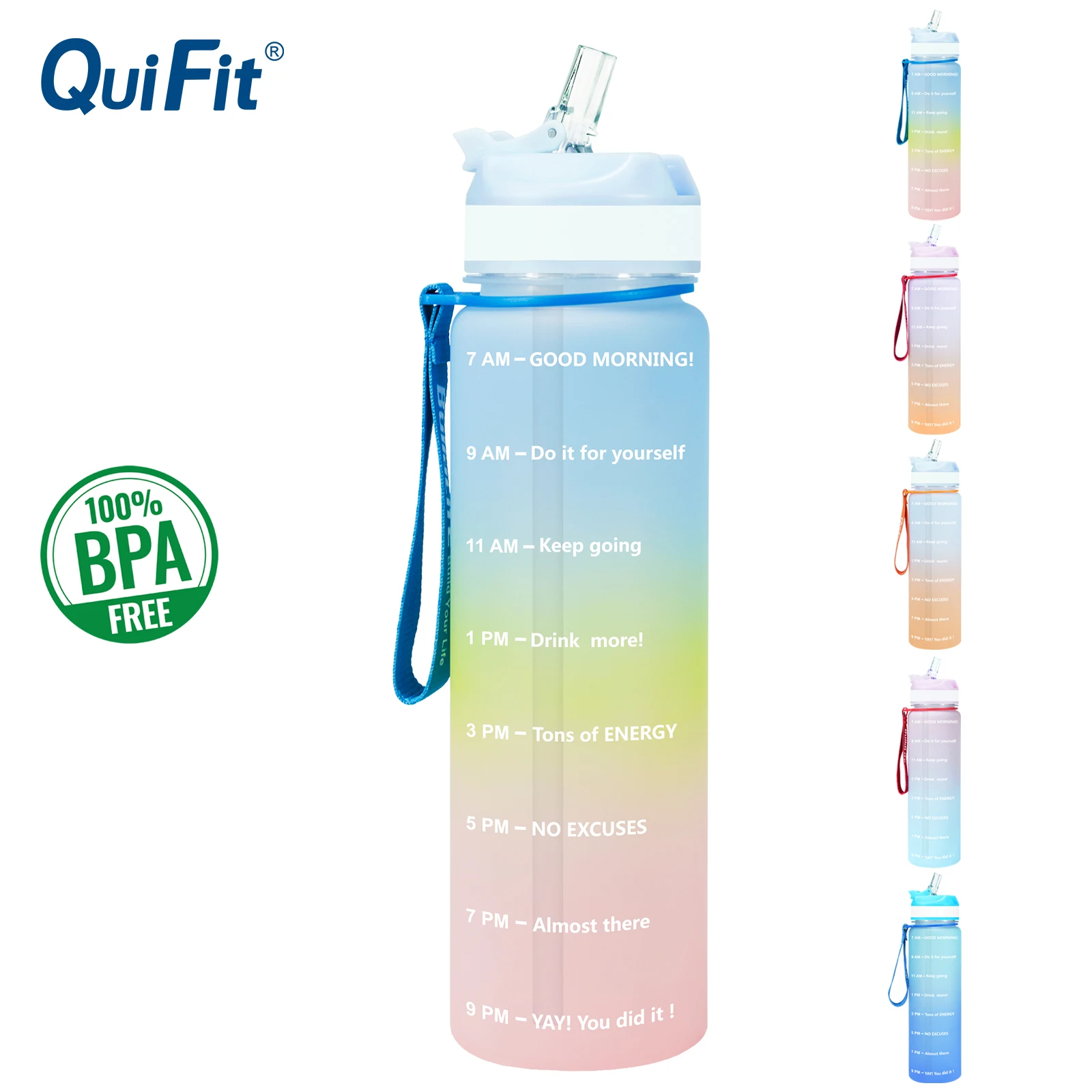 Бутылка для воды QuiFit из тритана 1 л 32 унции 1000 мл | Дом и сад