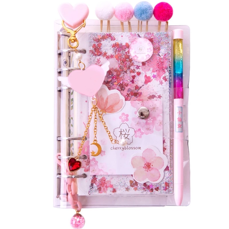 

Cherry Blossoms Loose Leaf Diary Notebook Journal Note Book Agenda Planner 160Pc U4LD
