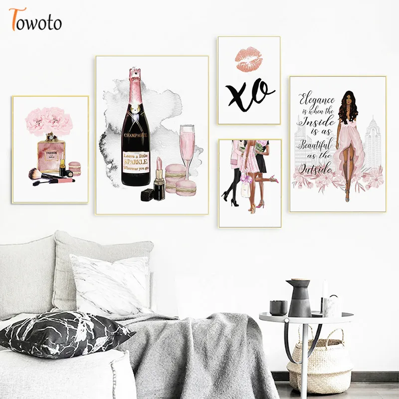 Живопись Make Up Rouge для спальни девушки, современное городское искусство, постер на стену, печать на холсте, декоративное изображение парфюма для женщин, для дома.