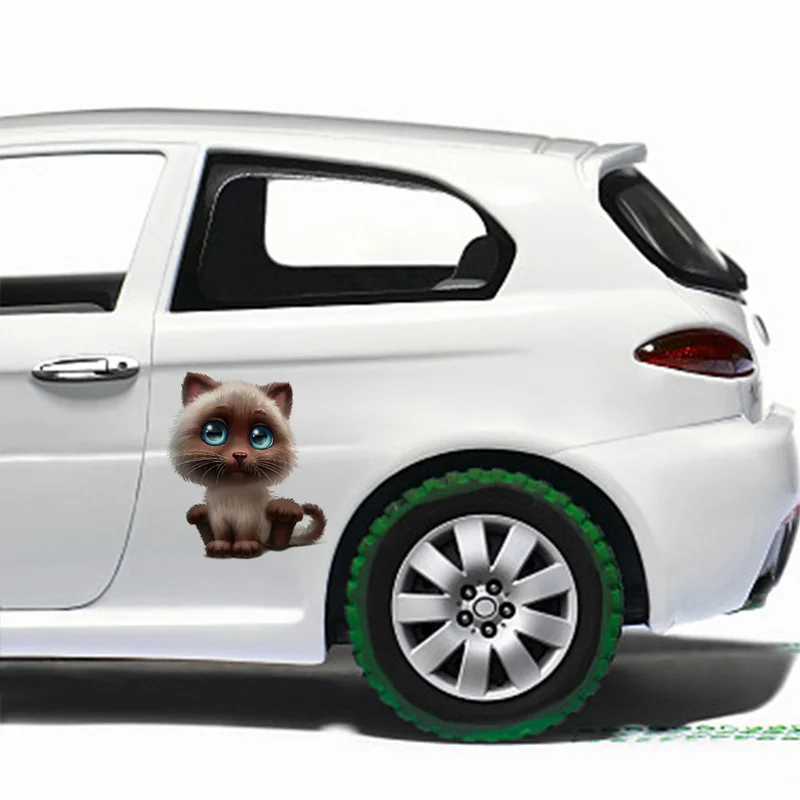 

For motor car 3D Cartoon Lovely Animal Cat Style Car Body Window Sticker Auto Exterior Decoration Decal Accessories 15*18CM