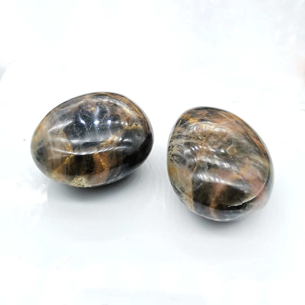 

Natural Gray Moonstone Worry Stone Polished Quartz Crystal Palm Stone Minerals Specimen Reiki Healing Crystal Home Decoration