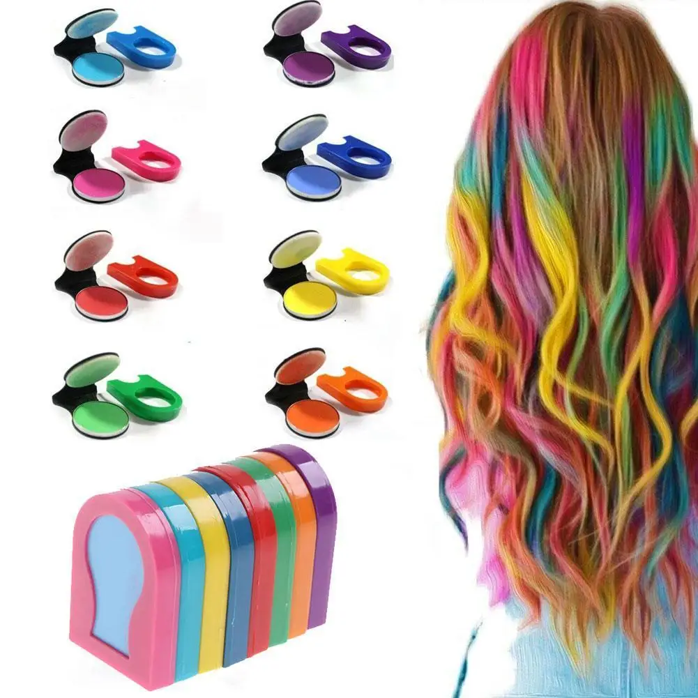 S Hair Color Chalk Powder Temporary Hair Spray Diy Women Pastels Salon Beauty Hair Dye Brush Colorful Paint Styli