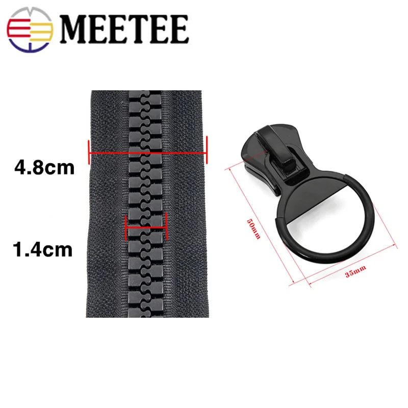 Meetee 20#60/75/80/100/150/200 см очень большой смолы на молнии белого и черного цвета с открытым концом для курток и пальто с карманами на молнии ползунки AP547