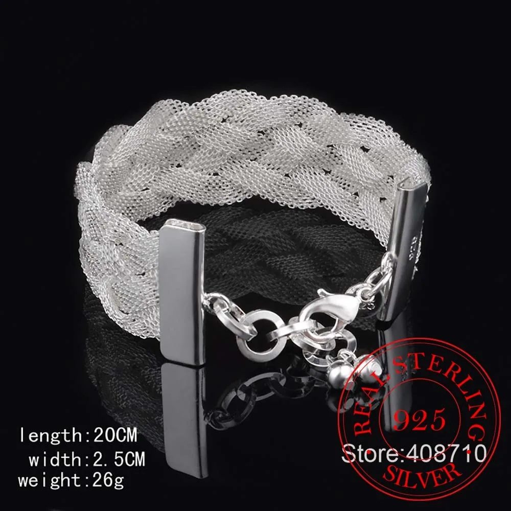 Новинка 21 см Сетка крест Браслеты 2 5 большой Ширина твист браслеты ювелирные