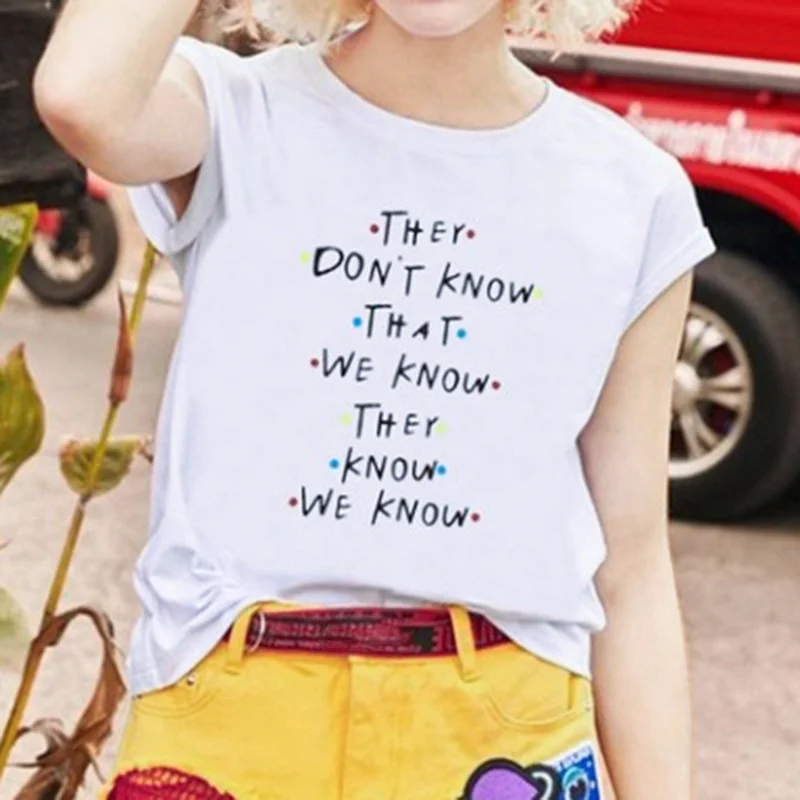 Друзья футболка с буквенным принтом Для женщин короткий рукав круглым вырезом