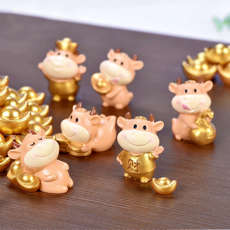 

10 Type Micro Taurus Ornaments Year Of The Ox Micro Landscape DIY Bonsai For Desktop Home Decoration Accessories