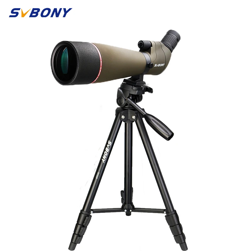 

Svbony 80mm Spotting Scope Multi-Coated Optics 20-60x Zoom Refractor 45-Degree Viewing Angle w/ 3KG Max Loading Capacity Tripod