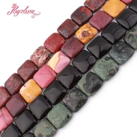 20mm natural fluorite quartz rhodonite tiger eye square loose natural stone beads for diy jewelry making necklace strand 15
