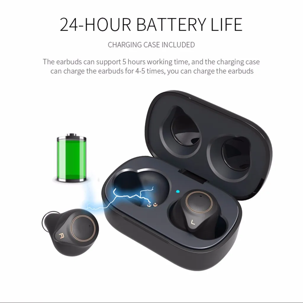 Binmer Bluetooth T1-APTX TWS True AptX BT 5.0 Wireless HD Earphone Headphones Earphones Headset-L109 | Электроника