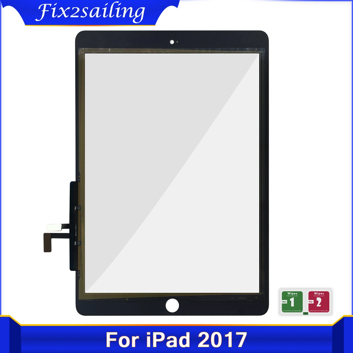 Сенсорный экран для iPad 2017 дигитайзер 5 9 7 A1822 A1823 стеклянная сенсорная панель - Цена: 1052.28