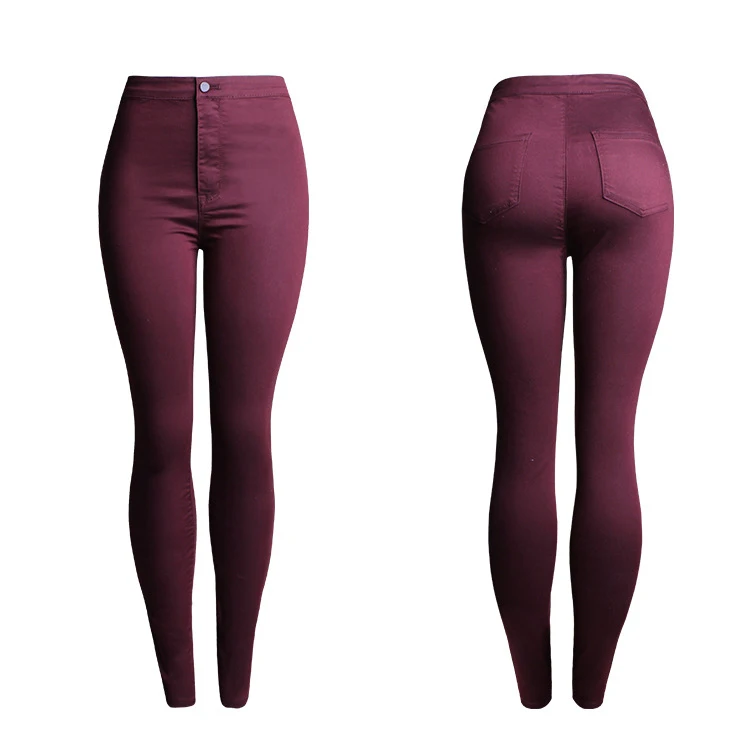 

2020 узкие женские джинсы ярких цветов с высокой талией, женские белые джинсовые брюки-карандаш