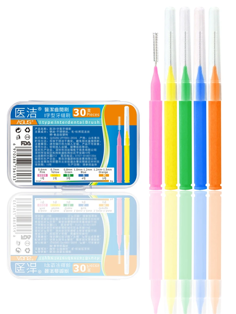 30 Pcs L Shaped Interdental Brush Denta Floss Cleaners Orthodontic dental teeth Toothpick Oral Care tool |